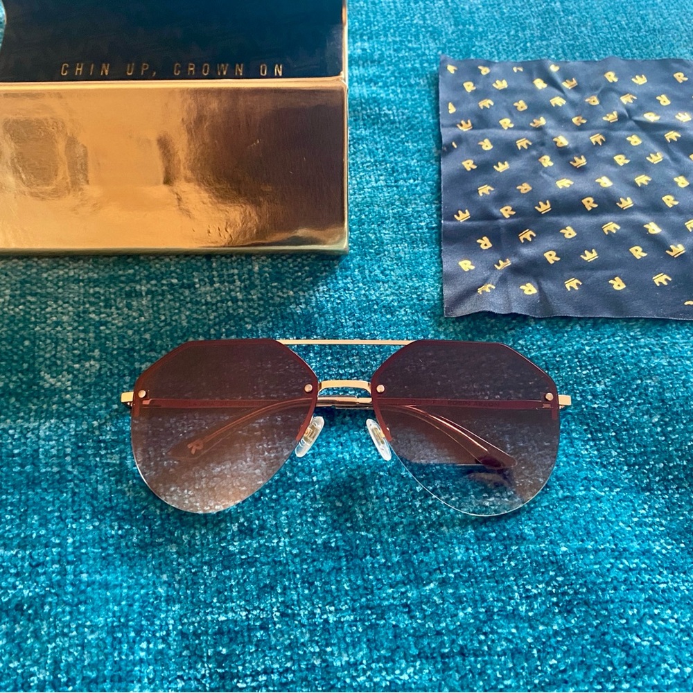 Diff Eyewear Robin Arzon sunglasses- brown gold aviator